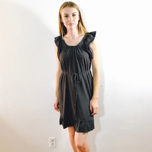 J. Crew Dresses & Skirts - J. CREW PRETTY RUFFLES JERSEY DRESS GRAY S #0226